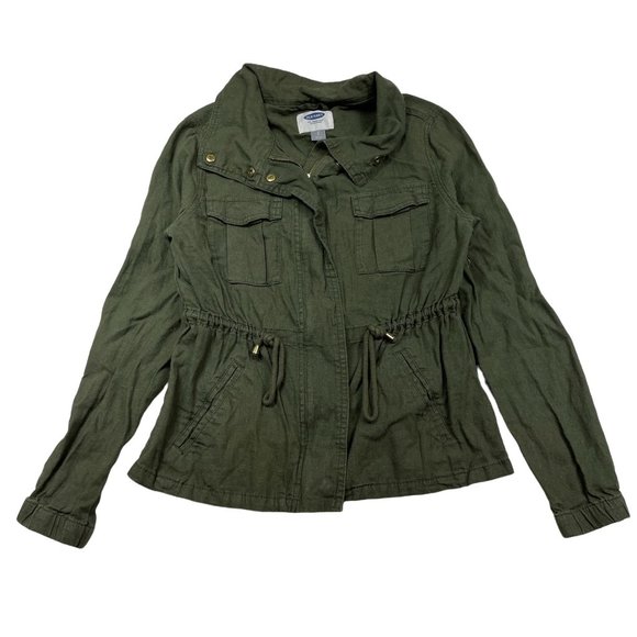 Old Navy Jackets & Blazers - Old Navy Womens Linen Blend Field Jacket Size S Olive Green Military Casual